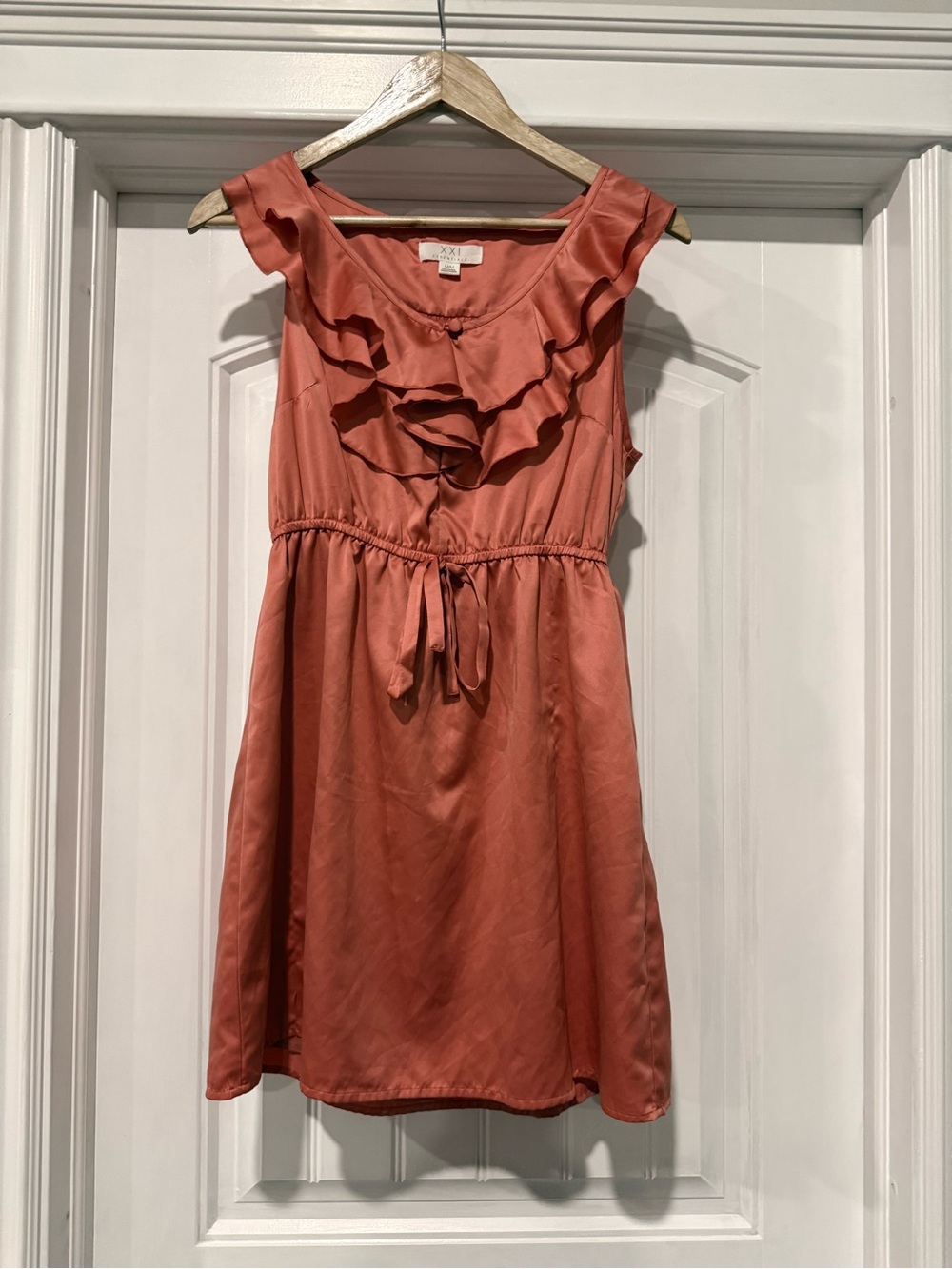 Forever 21 Coral Ruffle Sleeveless Dress